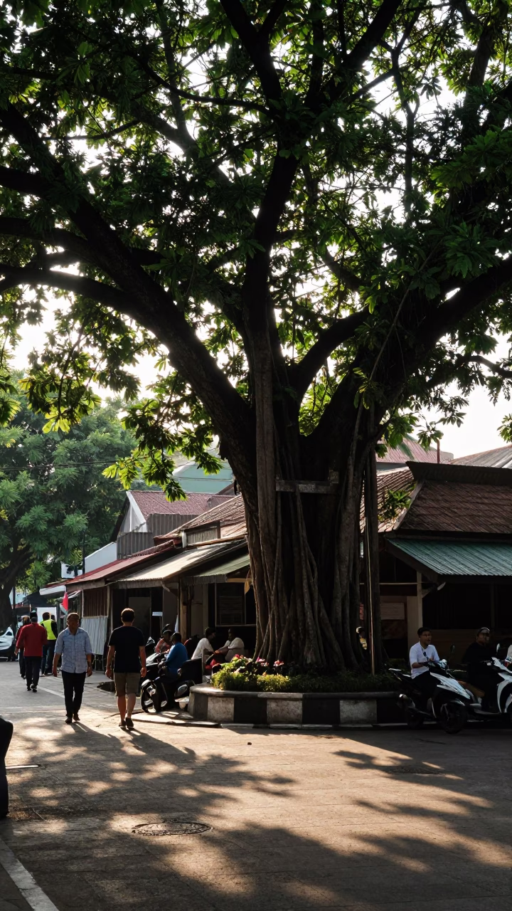 Early Afternoon at The Early Afternoon Light in Yogyakarta in in Yogyakarta, Indonesia