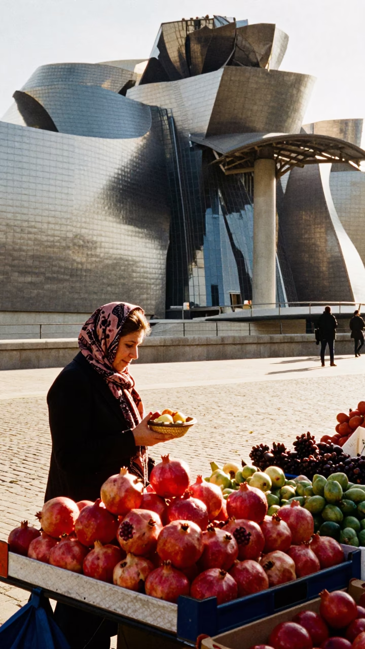 Early Afternoon in Bilbao at The Early Afternoon Light in in Bilbao, Spain
