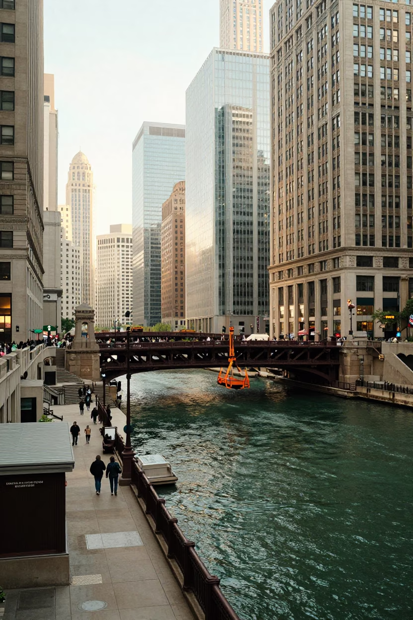 Early Afternoon in Chicago at The Early Afternoon Light in in Chicago, Illinois, United States