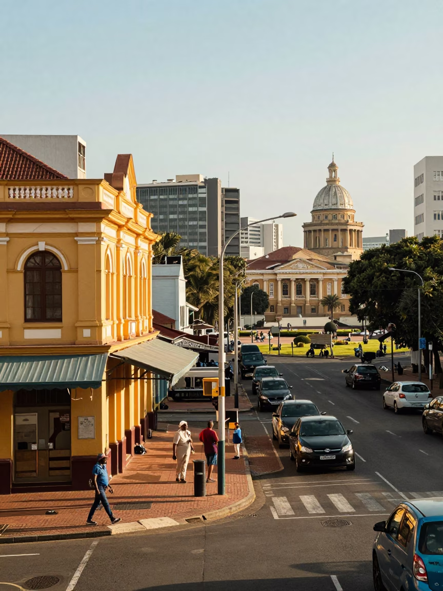Early Afternoon in Durban at The Early Afternoon Light in in Durban, South Africa