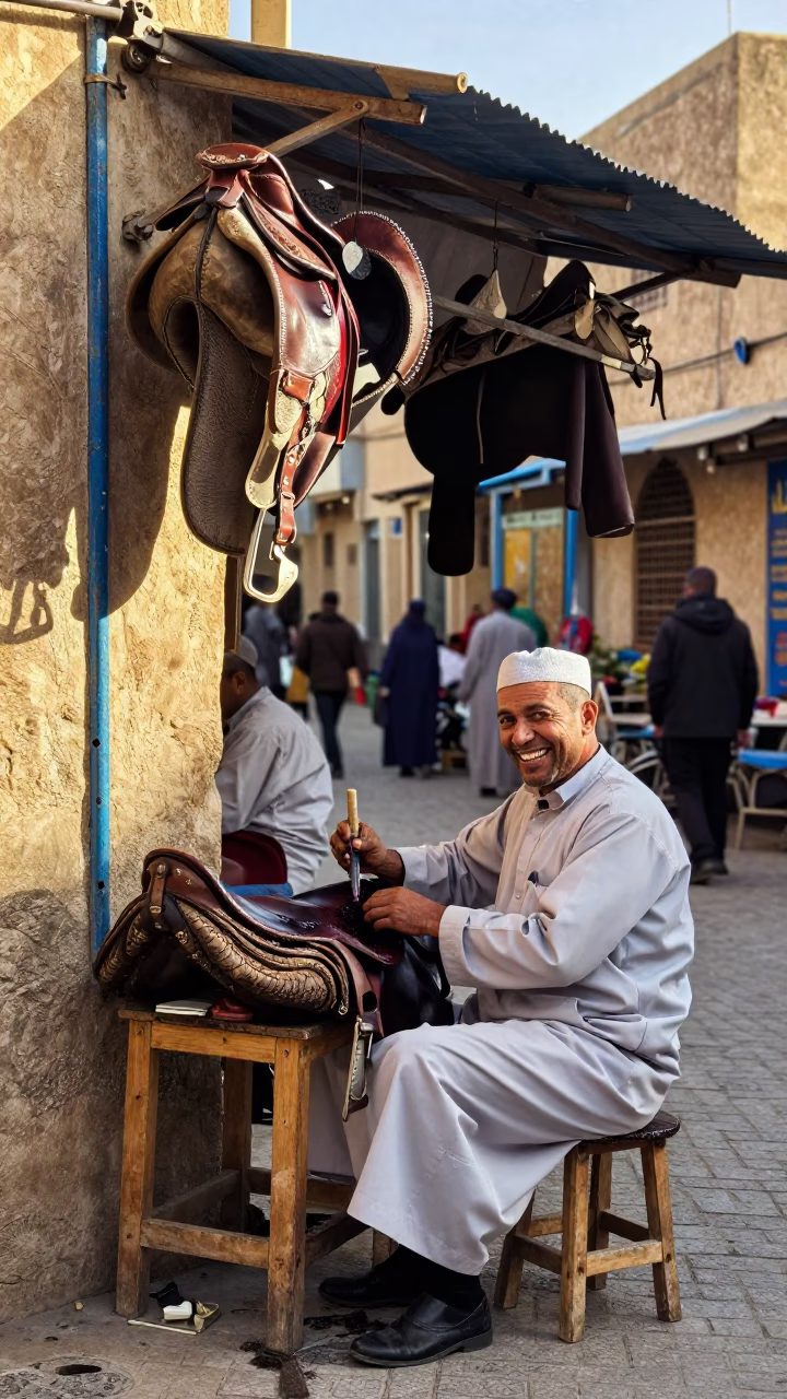 Early Afternoon in Fez at The Early Afternoon Light in in Fez, Morocco