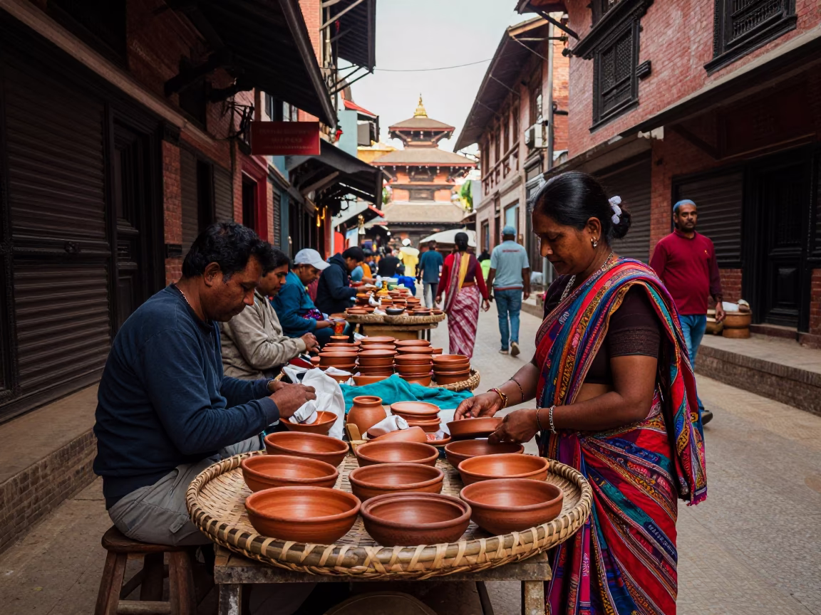 Early Afternoon in Kathmandu at The Early Afternoon Light in in Kathmandu, Nepal