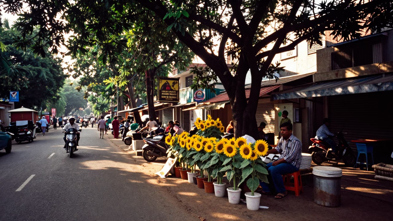 Early Afternoon in Kochi at The Early Afternoon Light in in Kochi, India