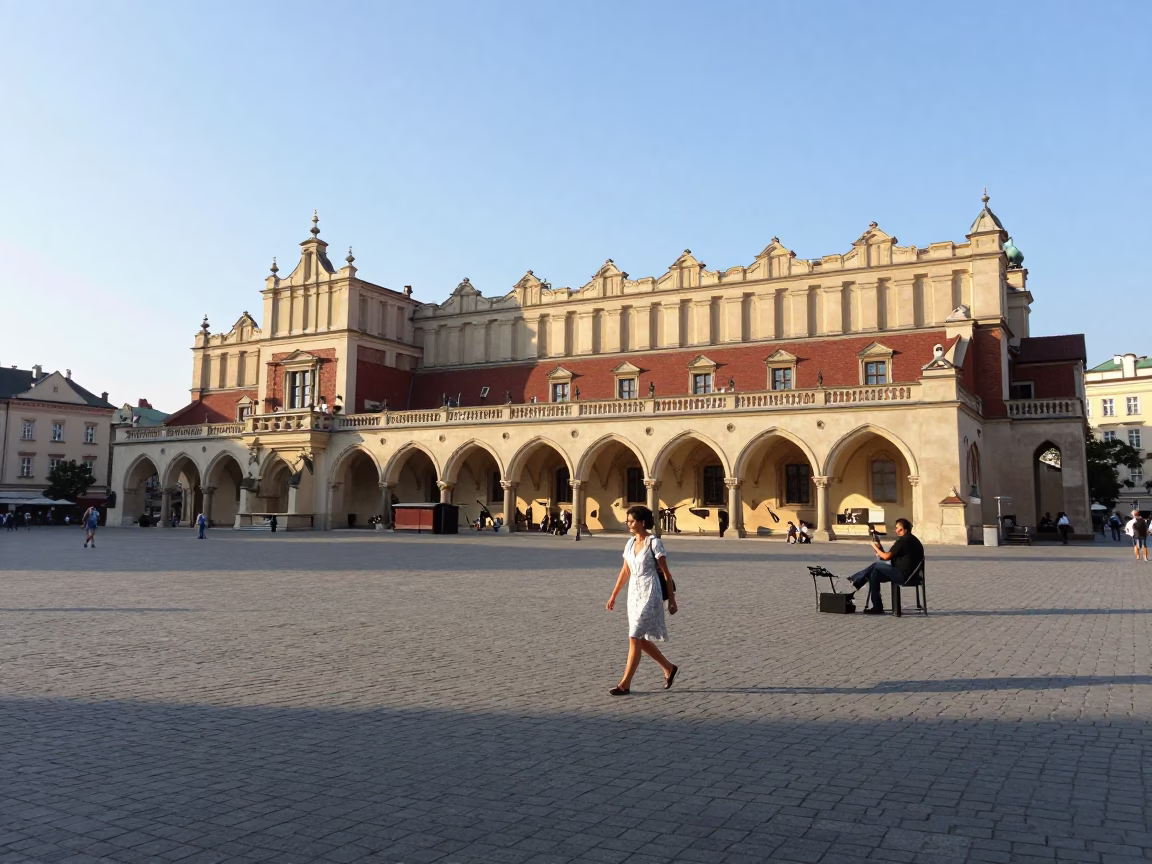 Early Afternoon in Krakow at The Early Afternoon Light in in Krakow, Poland
