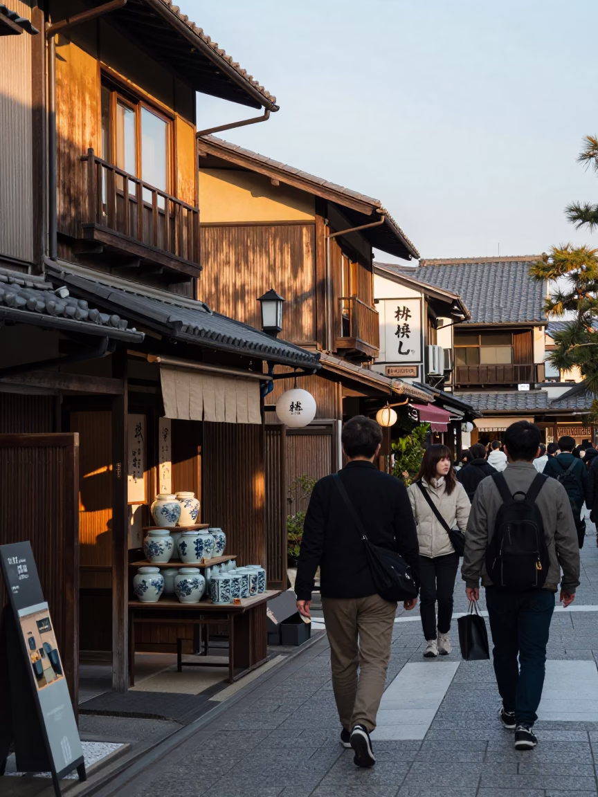 Early Afternoon in Kyoto at The Early Afternoon Light in in Kyoto, Japan