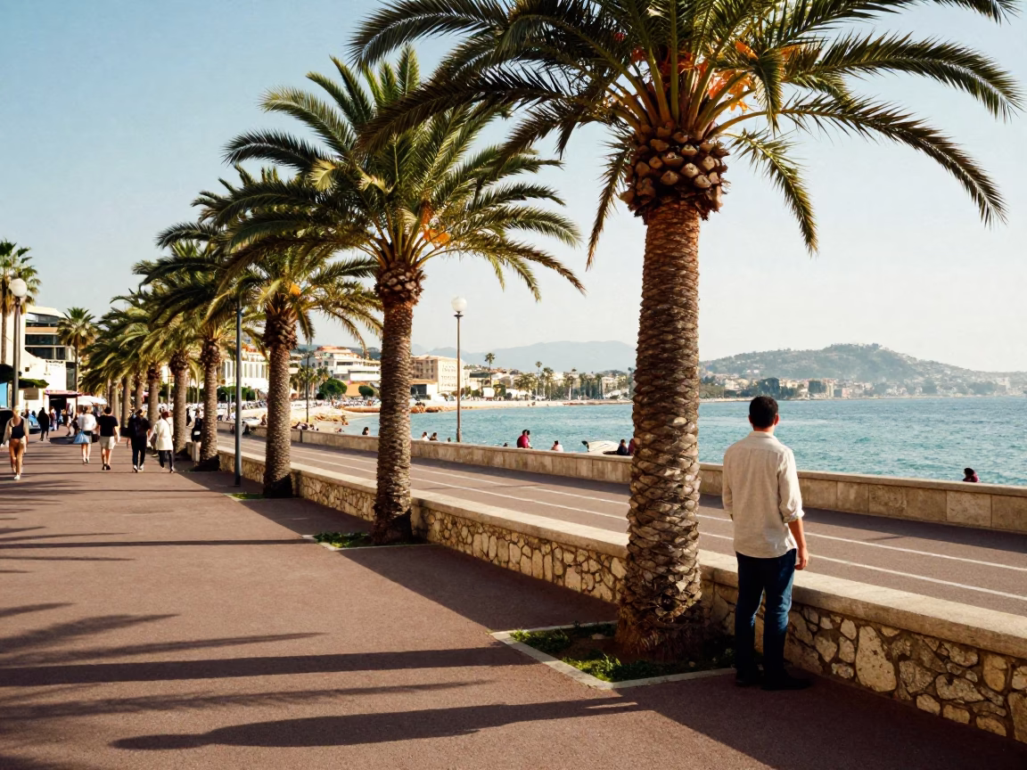 Early Afternoon in Nice at The Early Afternoon Light in in Nice, France