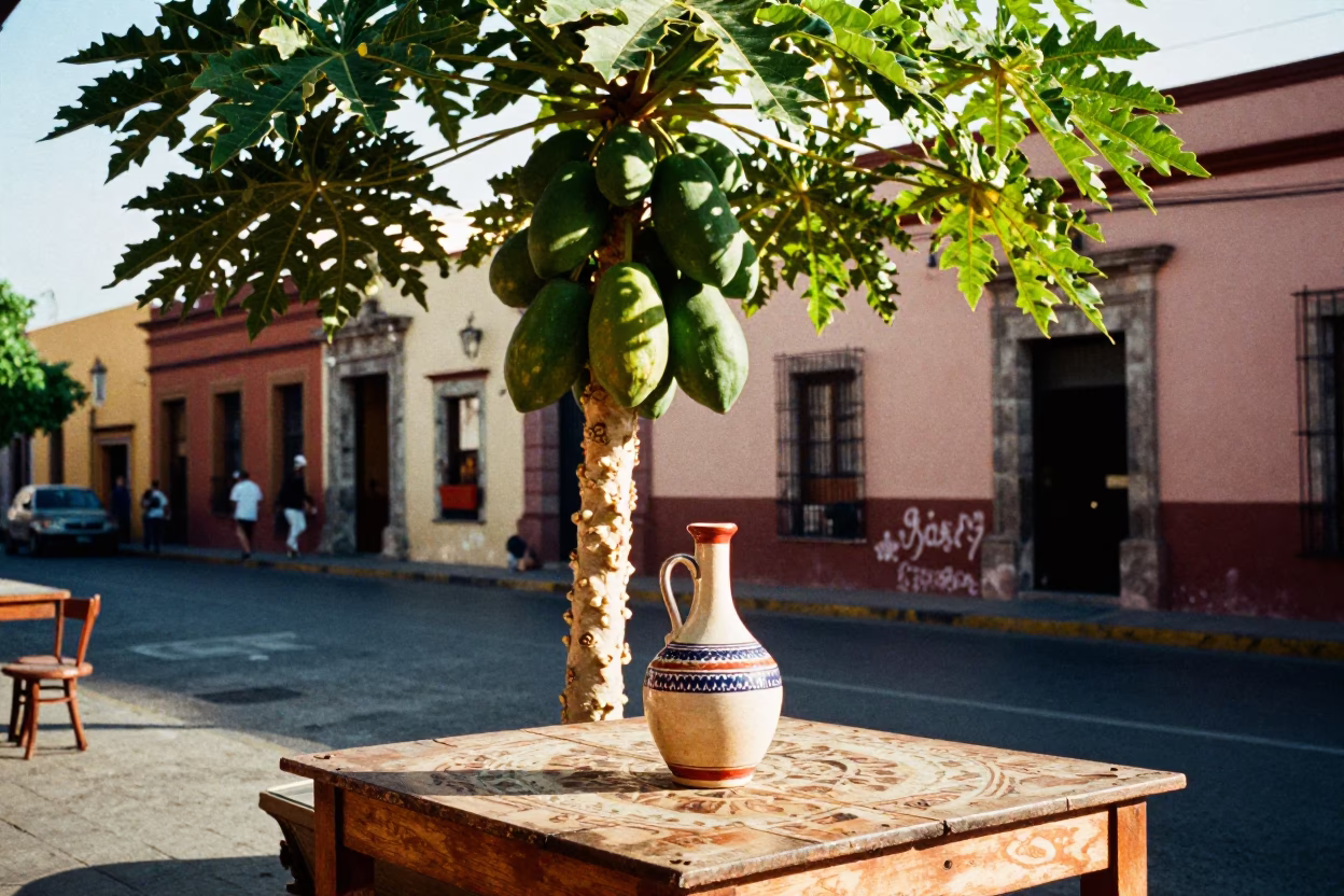 Early Afternoon in Oaxaca at The Early Afternoon Light in in Oaxaca, Mexico