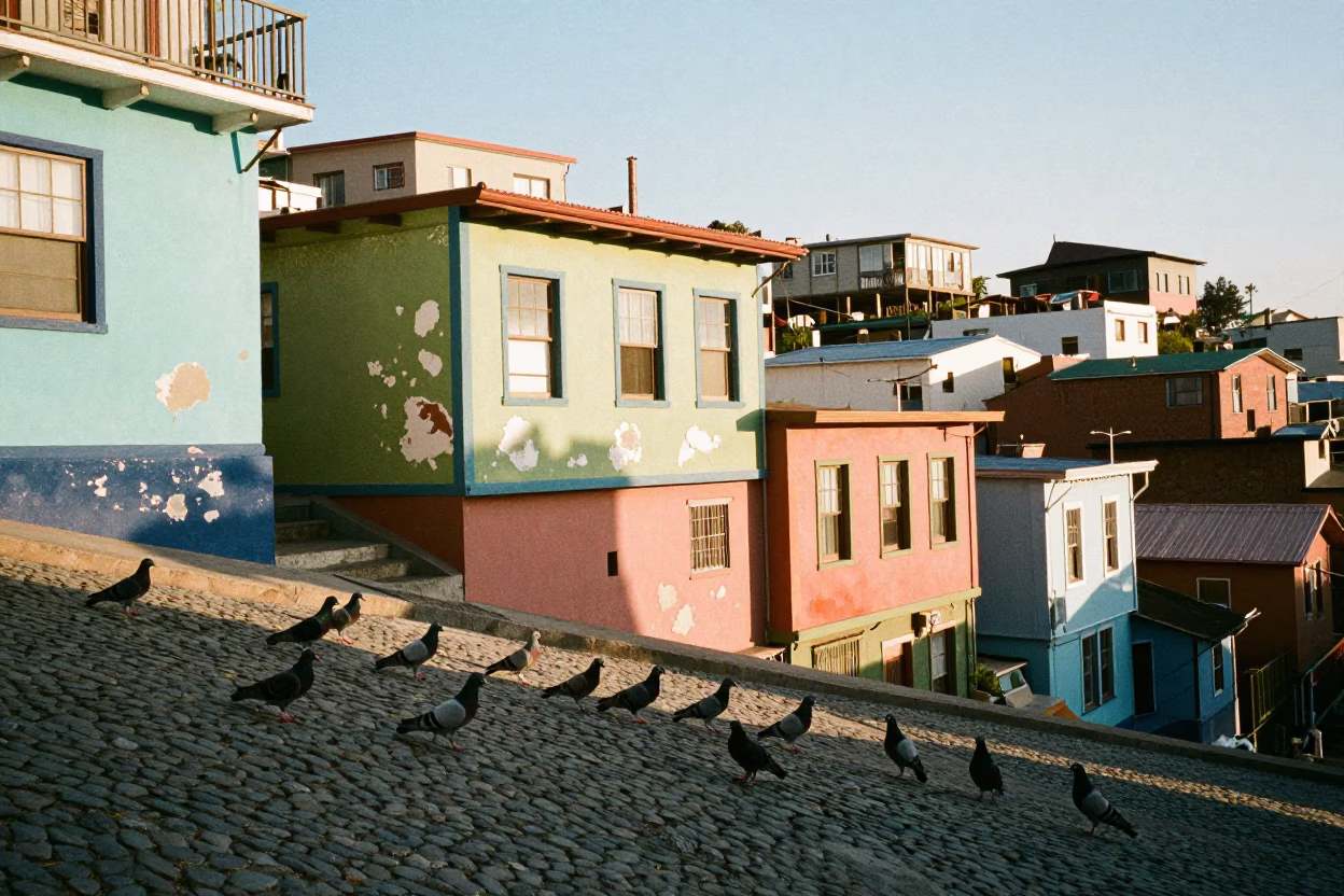 Early Afternoon in Valparaiso at The Early Afternoon Light in in Valparaiso, Chile