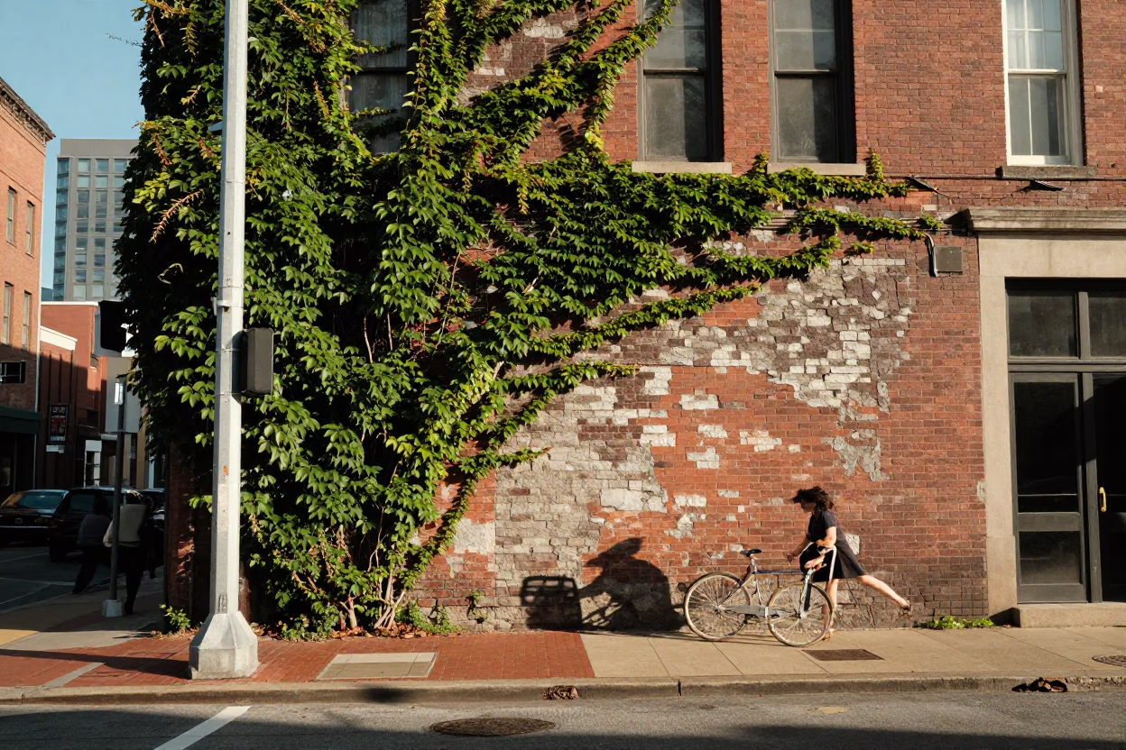 Early Afternoon Street Scene in Nashville Tennessee with Vintage Details in in Nashville, Tennessee, United States