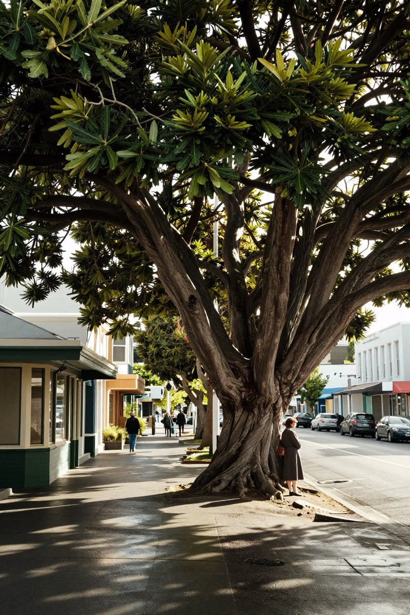 Early Afternoon Street Scene in Wellington New Zealand with Vintage Details in in Wellington, New Zealand