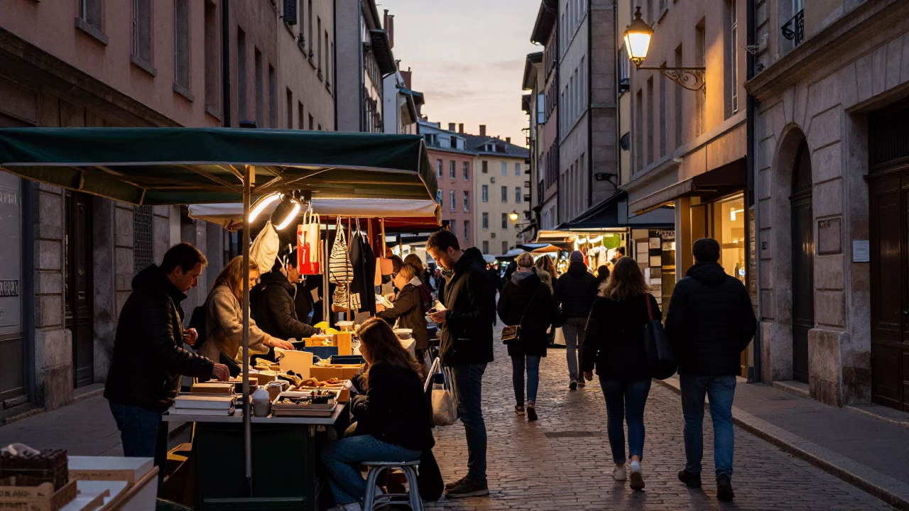 Early Evening at The Early Evening Light in Lyon in in Lyon, France