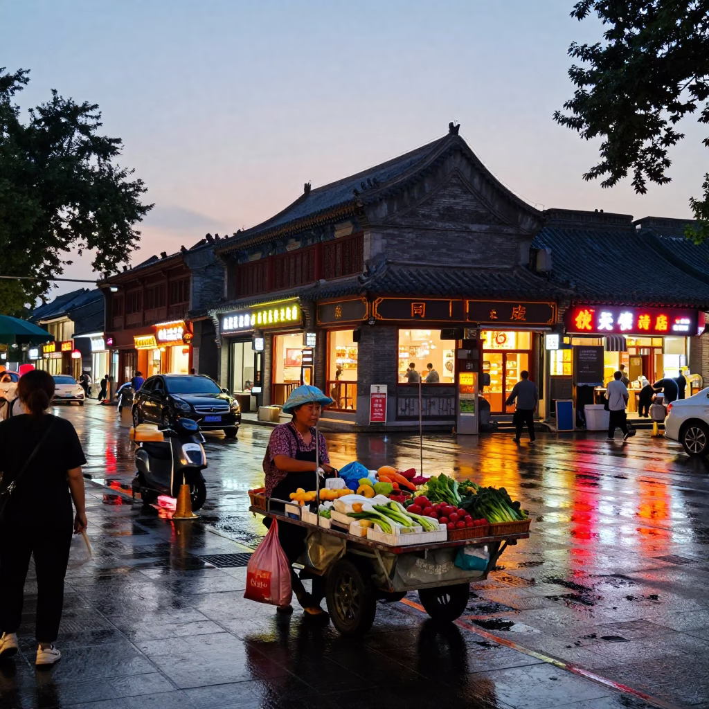 Early Evening in Beijing at The Early Evening Light in in Beijing, China