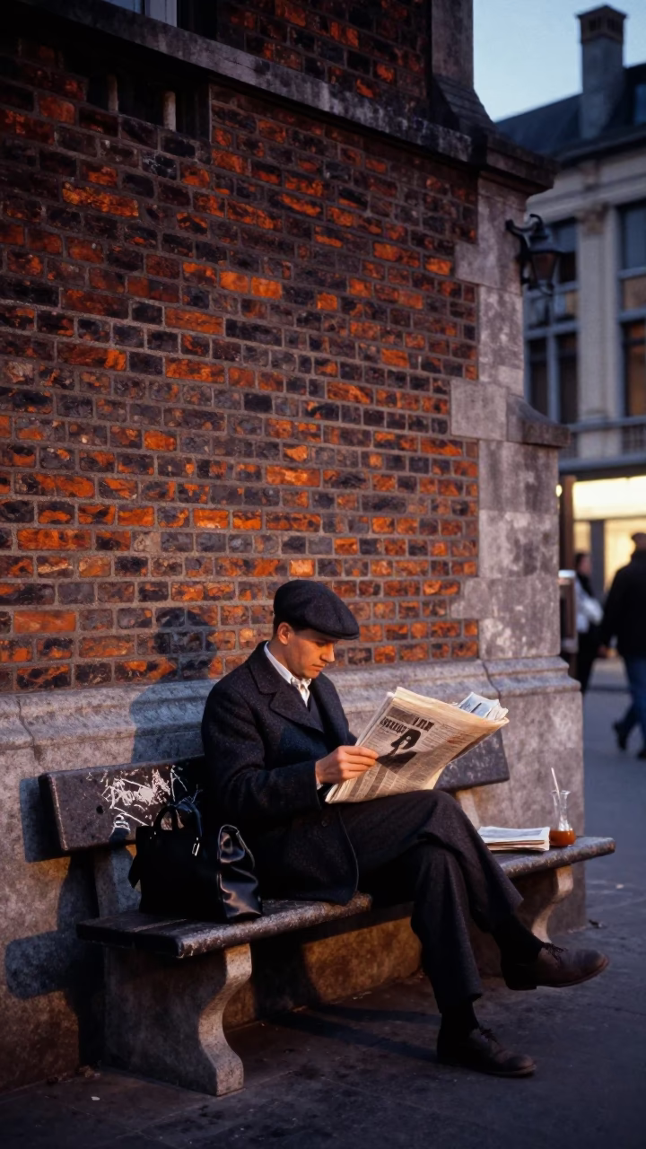 Early Evening in Brussels at The Early Evening Light in in Brussels, Belgium