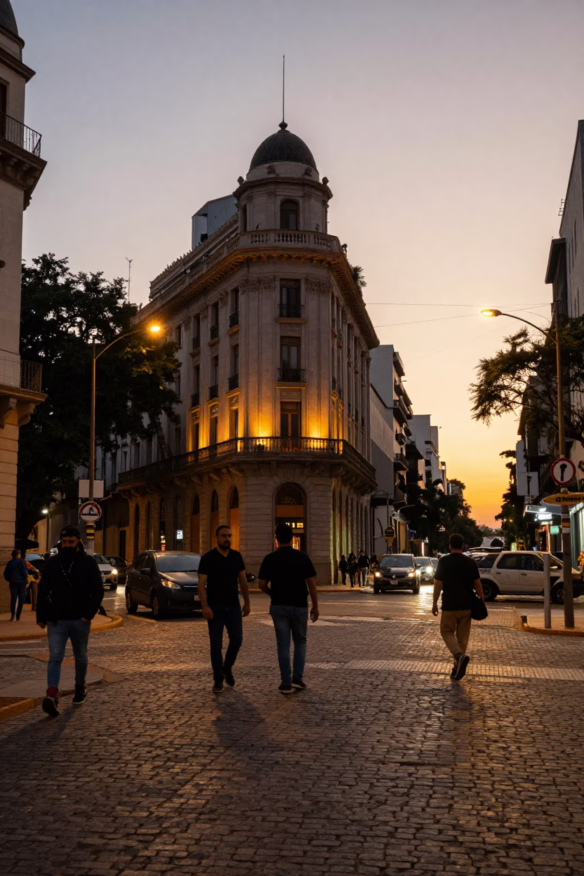 Early Evening in Buenos Aires at The Early Evening Light in in Buenos Aires, Argentina