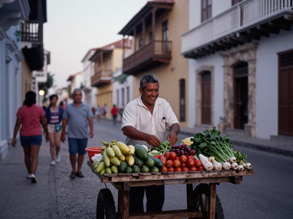Early Evening in Cartagena at The Early Evening Light in in Cartagena, Colombia