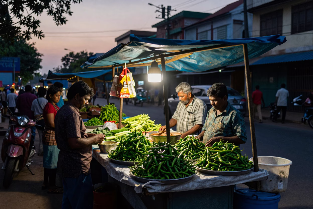 Early Evening in Chennai at The Early Evening Light in in Chennai, India