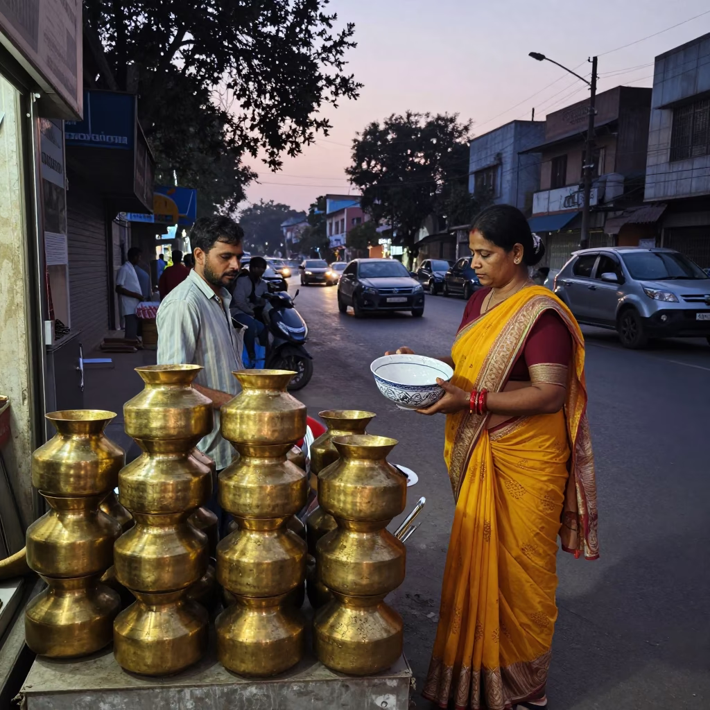 Early Evening in Delhi at The Early Evening Light in in Delhi, India