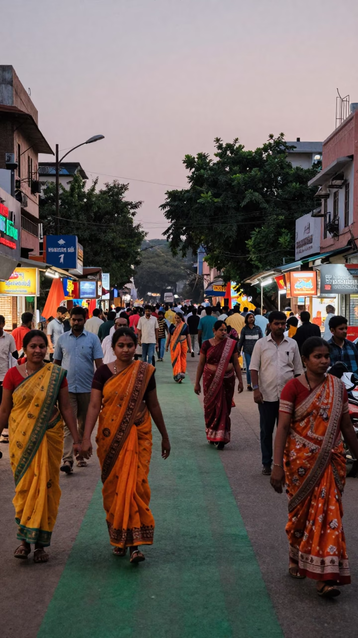 Early Evening in Hyderabad at The Early Evening Light in in Hyderabad, India