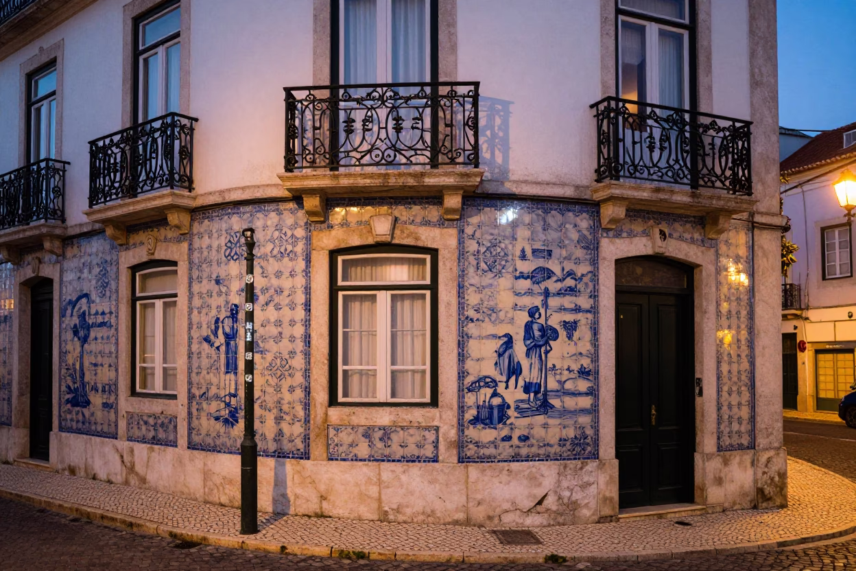 Early Evening in Lisbon at The Early Evening Light in in Lisbon, Portugal