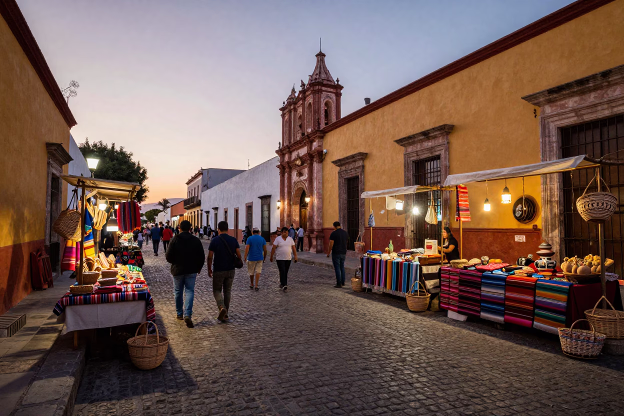 Early Evening in Oaxaca at The Early Evening Light in in Oaxaca, Mexico