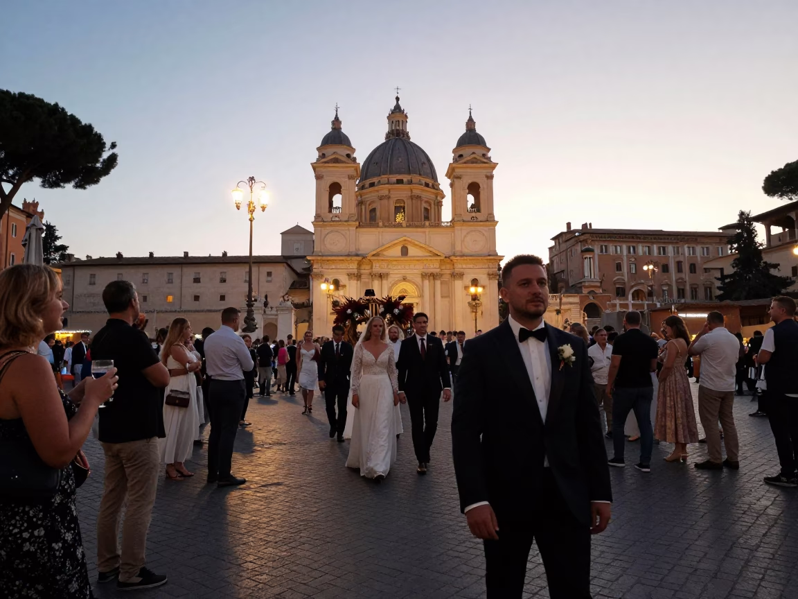 Early Evening in Rome at The Early Evening Light in in Rome, Italy