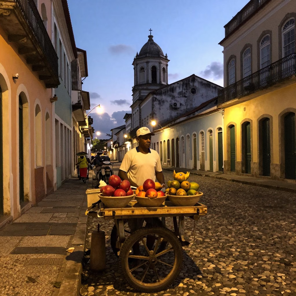 Early Evening in Salvador at The Early Evening Light in in Salvador, Brazil