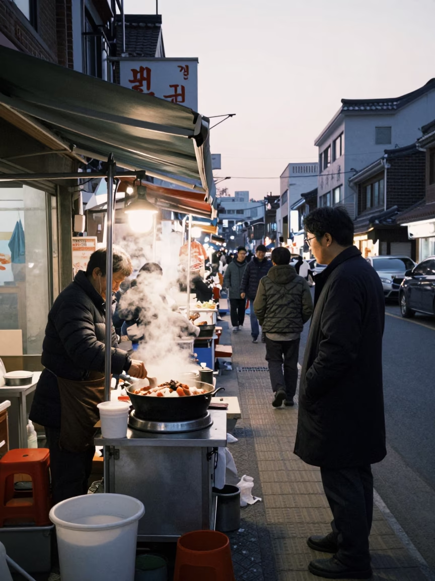 Early Evening in Seoul at The Early Evening Light in in Seoul, South Korea