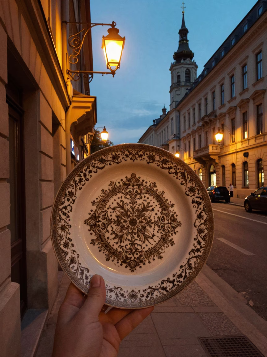 Early Evening Street Scene in Budapest Hungary with Vintage Details and Local Life in in Budapest, Hungary