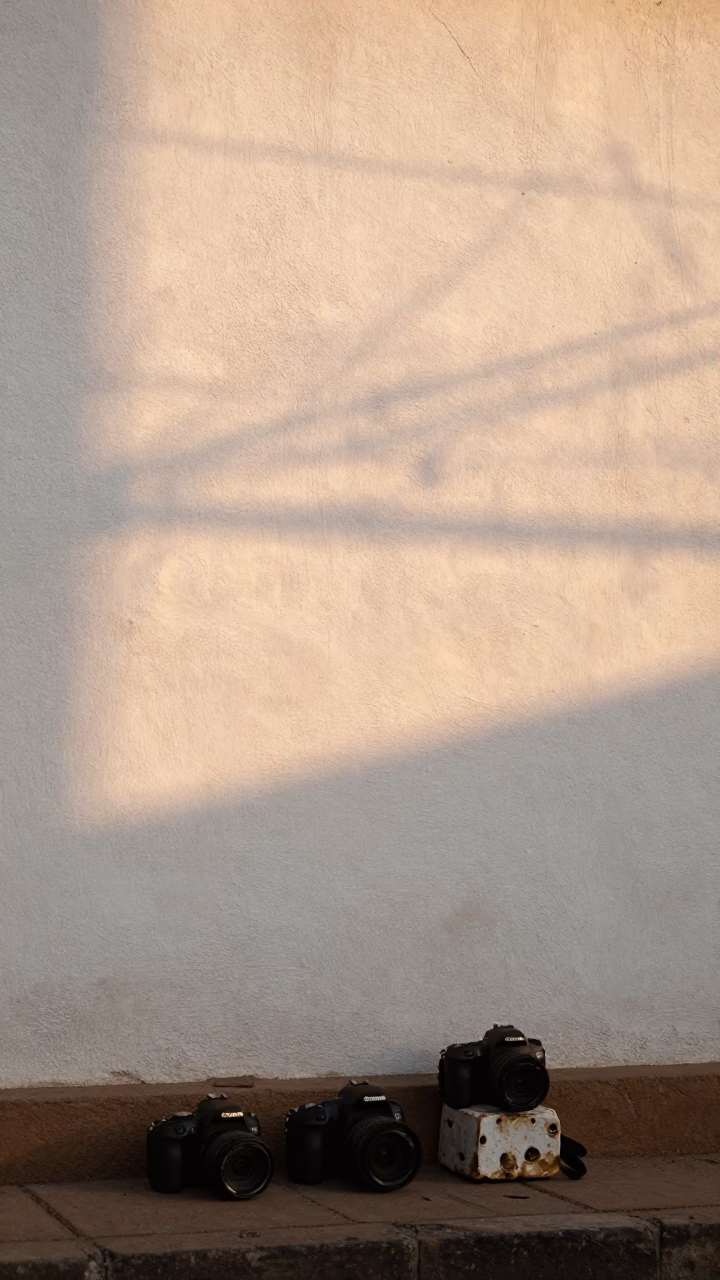 Early Evening Sunlight Striking Plaster Wall in Accra Ghana Street Scene in in Accra, Ghana