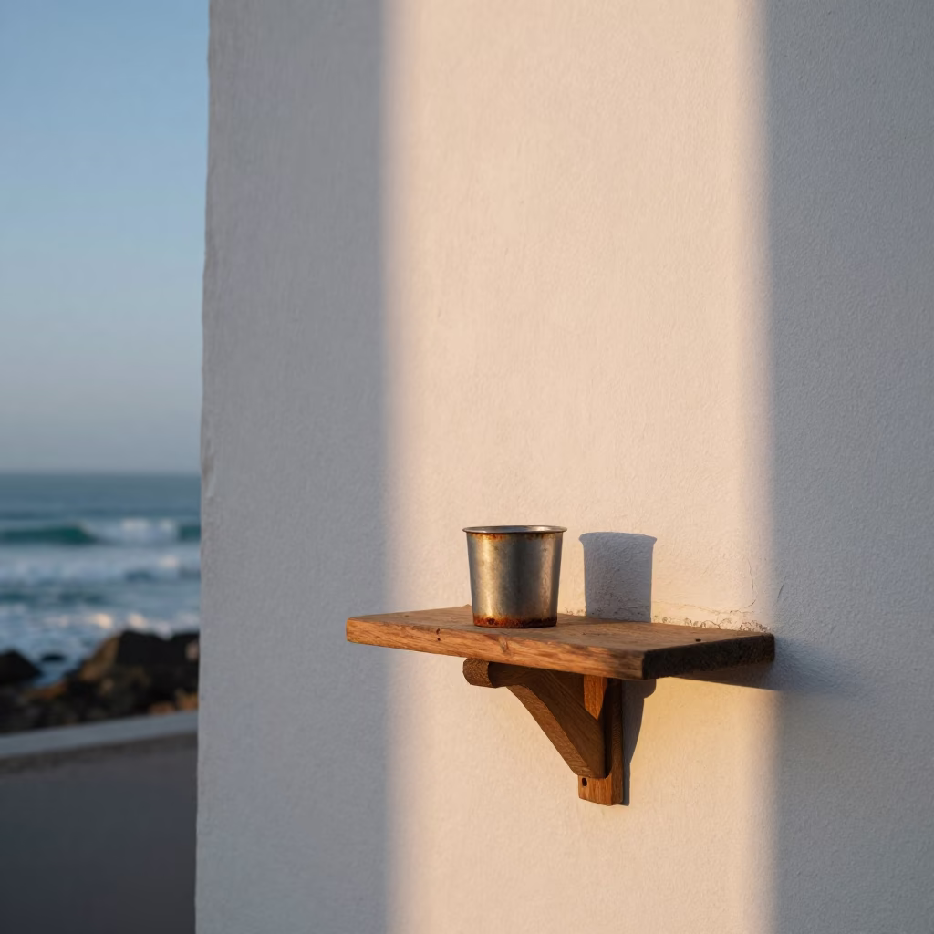 Early Morning Coastal Light on Wooden Shelves and Rust in Essaouira Morocco in in Essaouira, Morocco