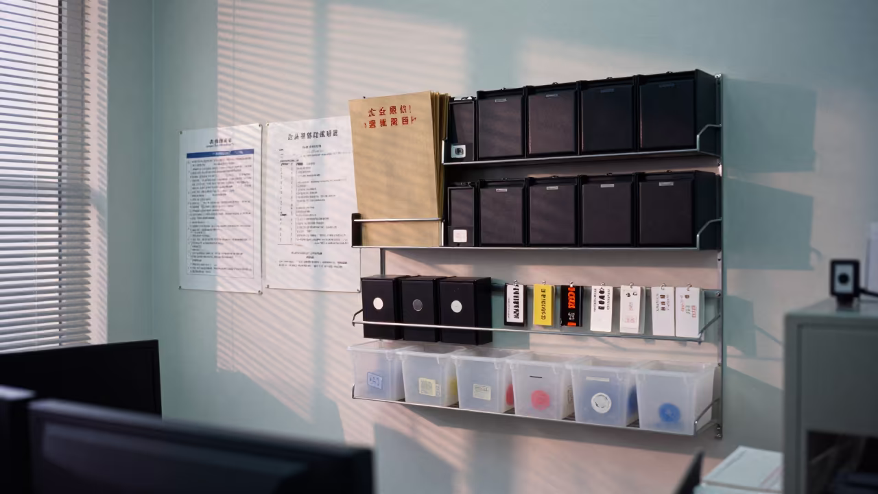Early Morning Compliance Rack in Anyang Office in in an operations center under monitor glow near Anyang