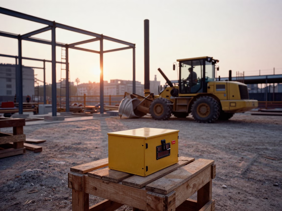 Early Morning Construction Site in Milan Italy with Pile Driver and Urban Street Life in in Milan, Italy