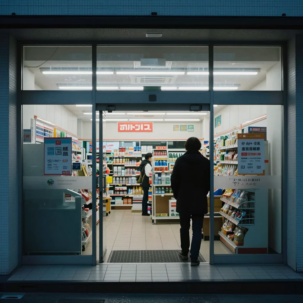 Early Morning Convenience Store Interior in Fukuoka Japan in in Fukuoka, Japan