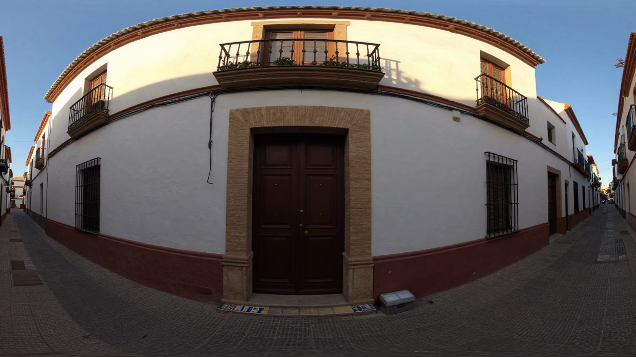 Early Morning Granada Spain Street Scene with Soap Case and Drain Details in in Granada, Spain