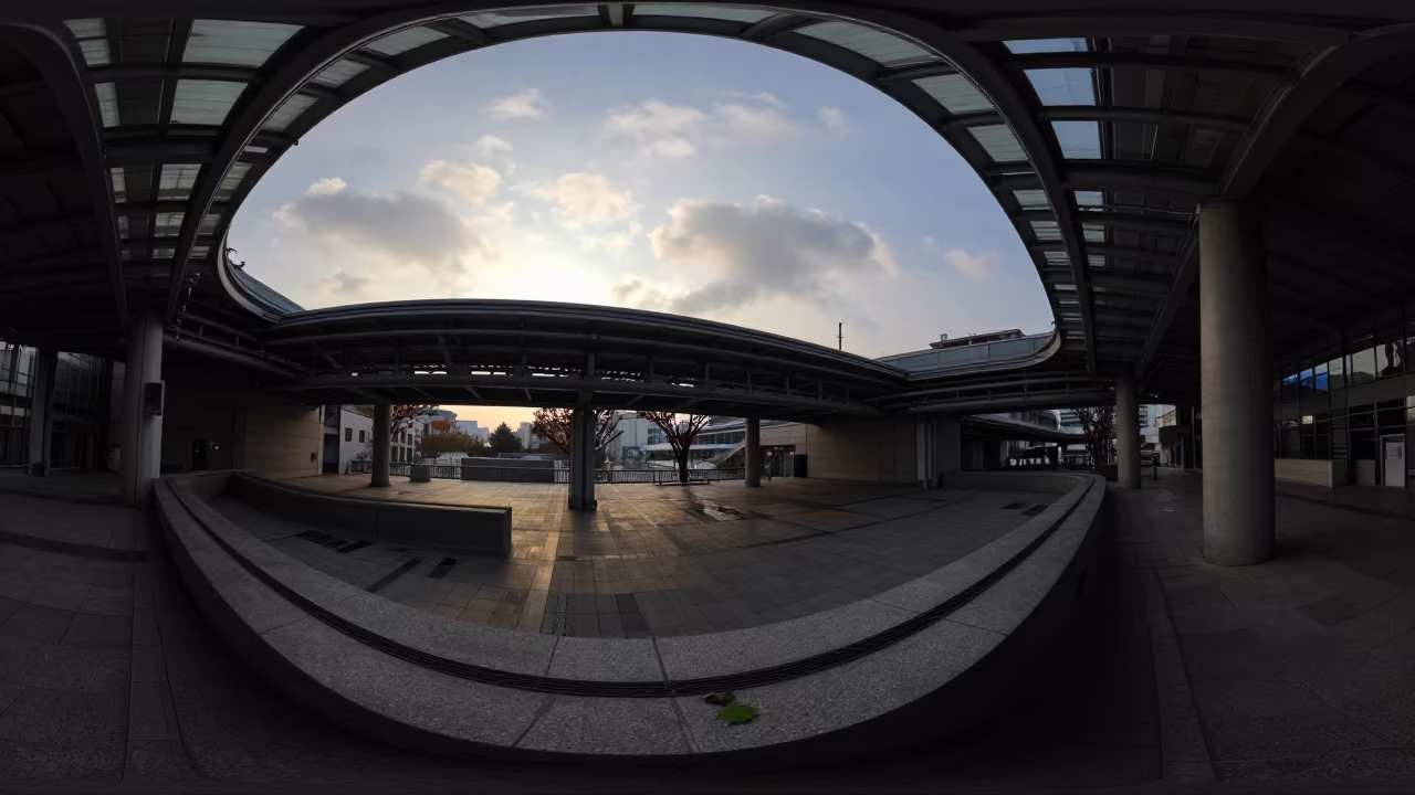 Early Morning Haze in Seoul Atrium in inside a vaulted atrium near Seoul