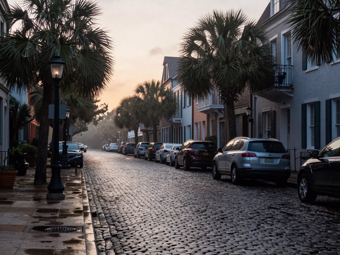 Early Morning in Charleston at The Early Morning Light in in Charleston, South Carolina, United States