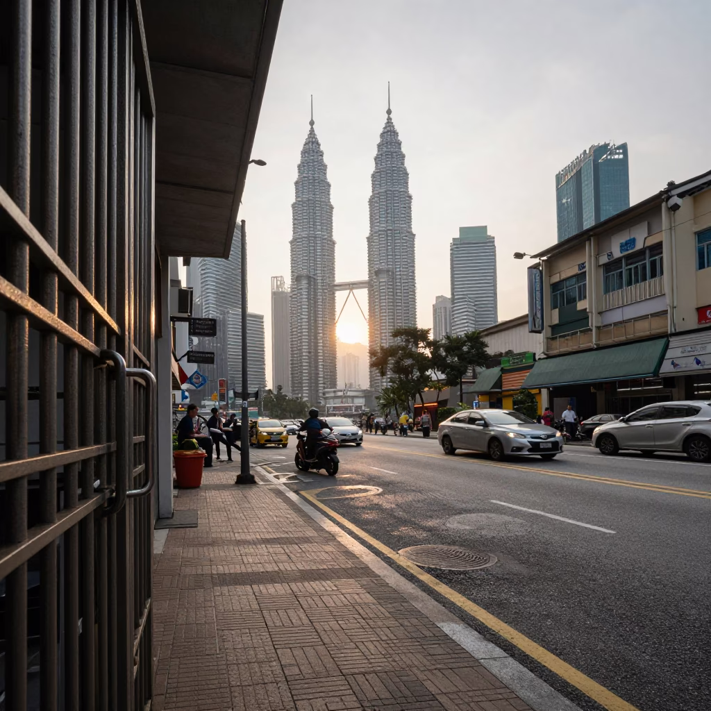 Early Morning in Kuala Lumpur at The Early Morning Light in in Kuala Lumpur, Malaysia