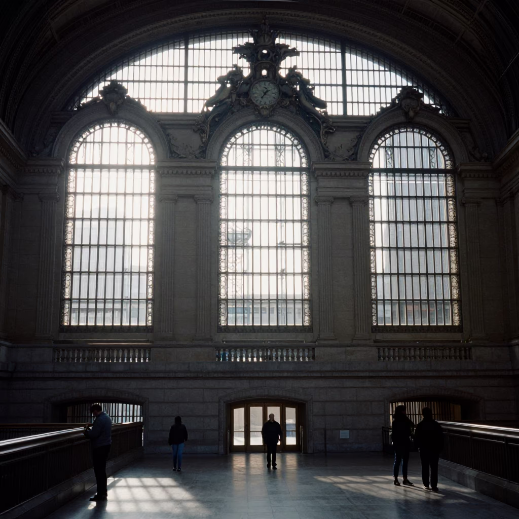 Early Morning Light at 30th Street Station Philadelphia Pennsylvania Glass Steel Arched Roof in in Philadelphia, Pennsylvania, United States