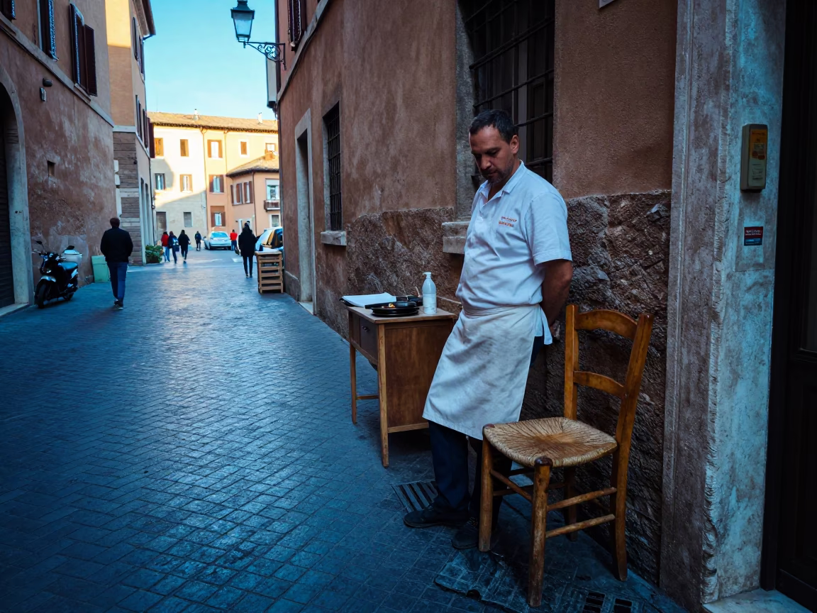Early Morning Light on Baker in in Rome, Italy
