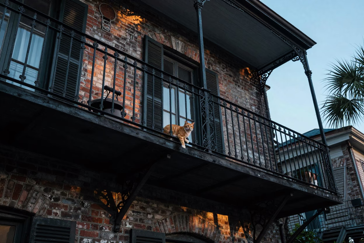 Early Morning Light on Cat in Charleston in in Charleston, South Carolina, United States