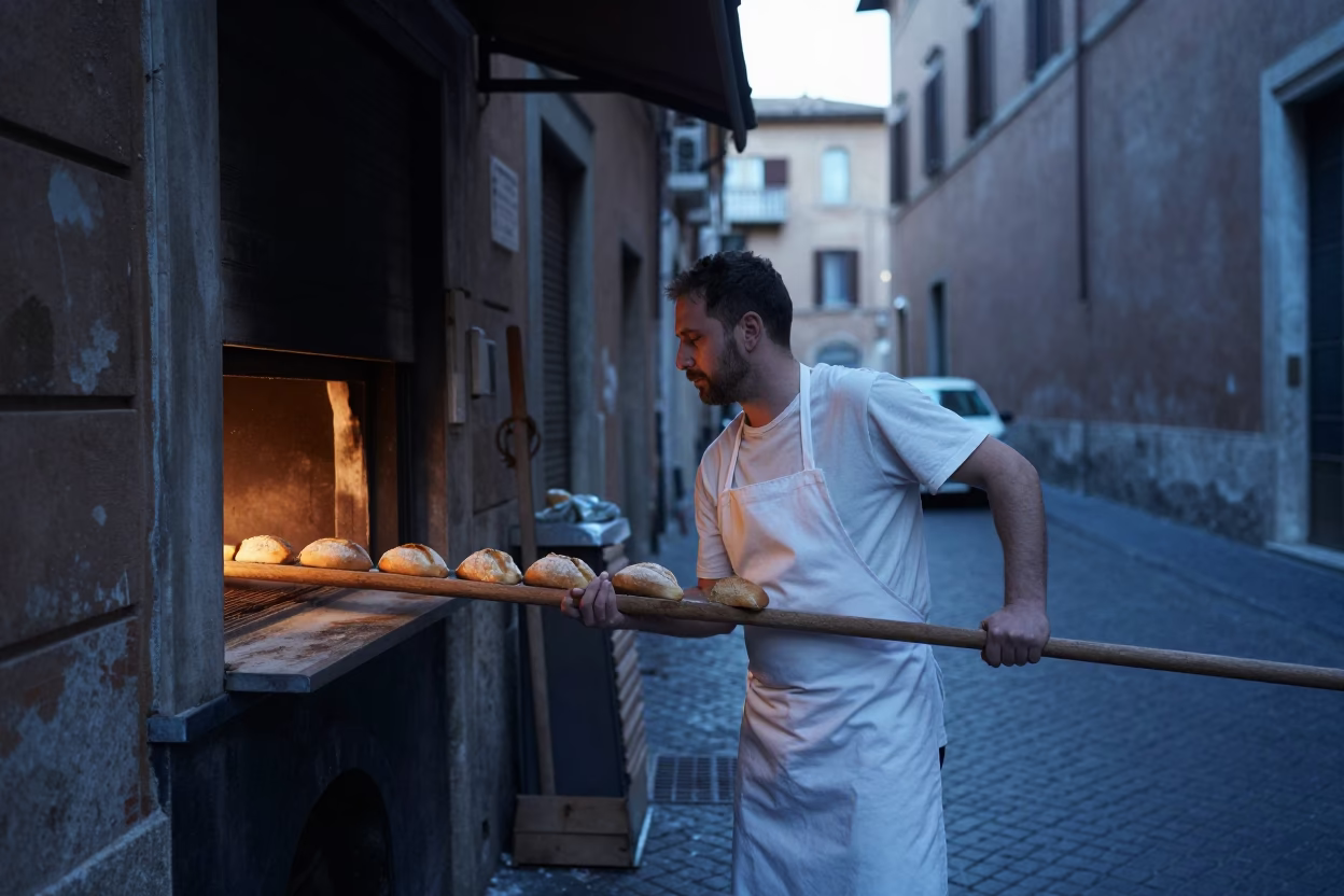 Early Morning Light on Oven in in Rome, Italy