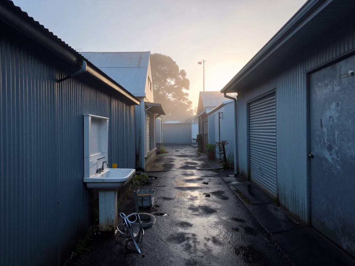 Early Morning Light on Shears in in Auckland, New Zealand