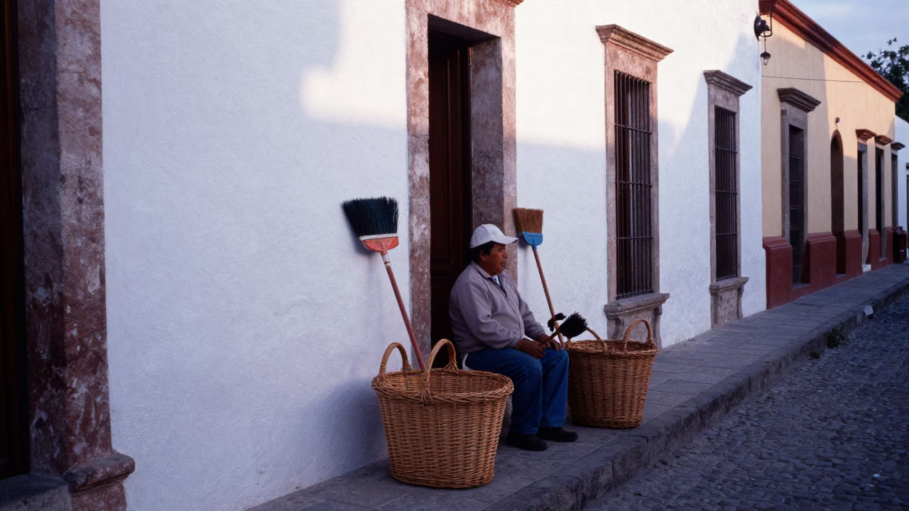 Early Morning Light on Vendor in Merida in in Merida, Mexico