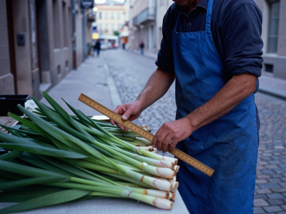 Early Morning Lyon Street Scene with Wooden Ruler and Lemon Grass in in Lyon, France