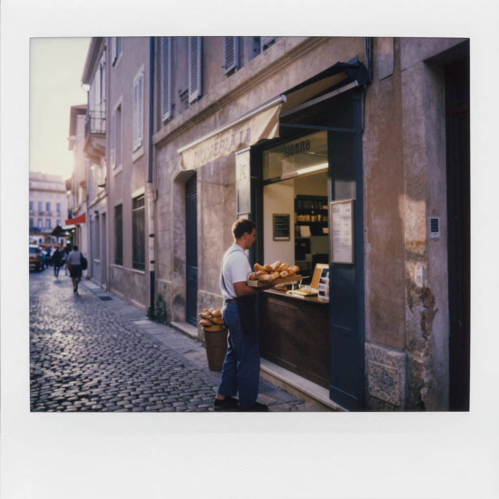 Early Morning Marseille Street Scene with Sunlight and Local Activity in in Marseille, France