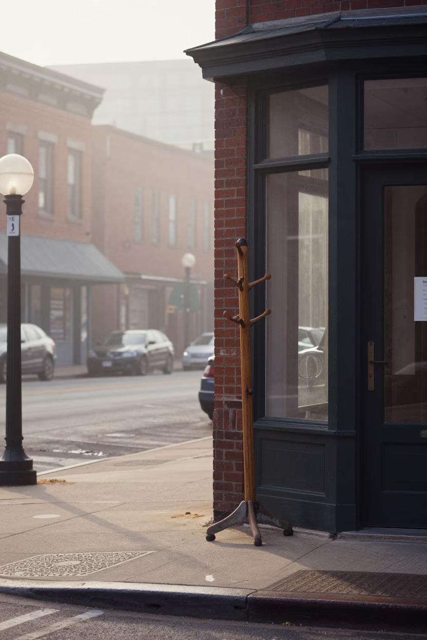 Early Morning Nashville Tennessee Street Scene with Vintage Details and Local Atmosphere in in Nashville, Tennessee, United States
