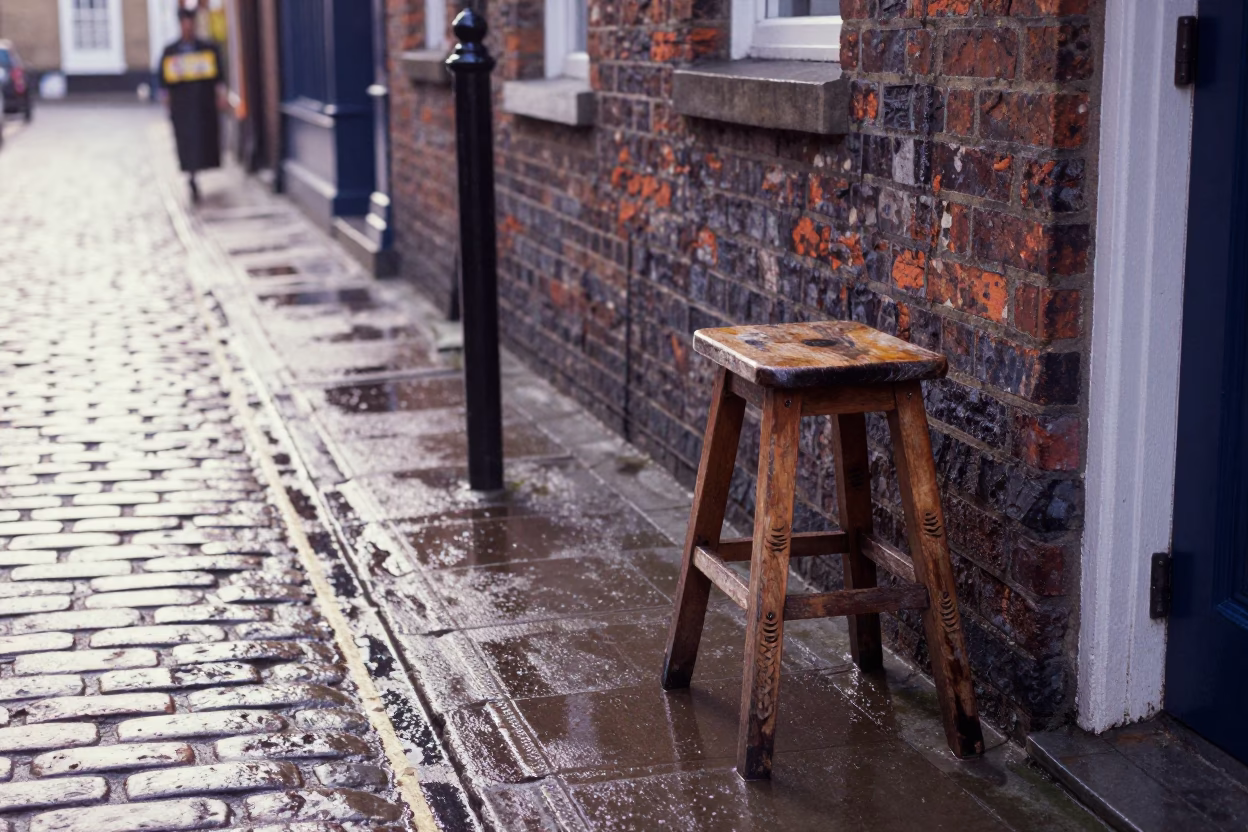 Early Morning Street Scene in Bristol UK with Vintage Details in in Bristol, United Kingdom