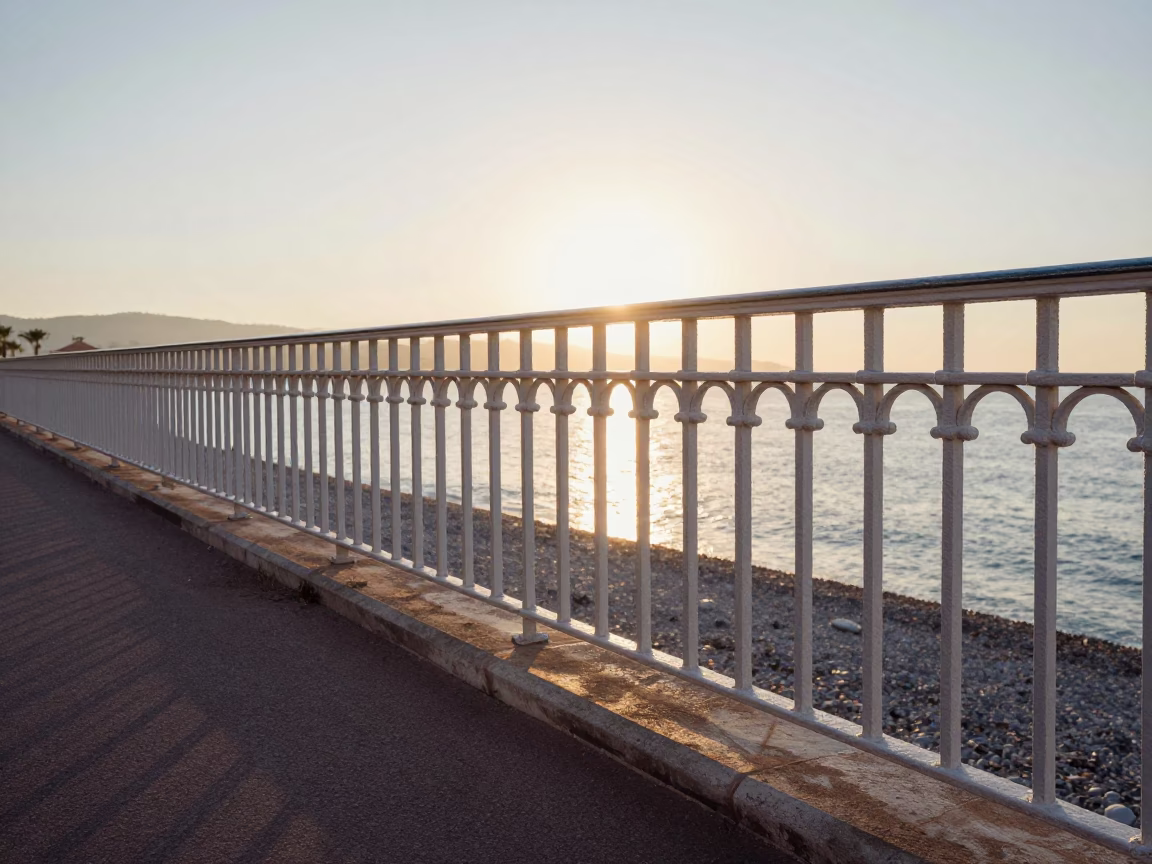 Early Morning Sunlight on the Promenade des Anglais in Nice France in in Nice, France