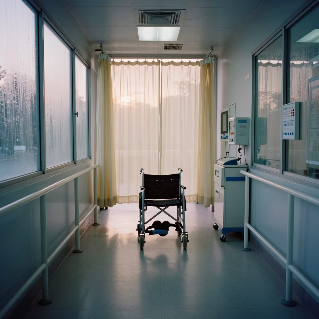 Early Morning Surgical Prep Corridor Indore in in a surgical prep area in Indore