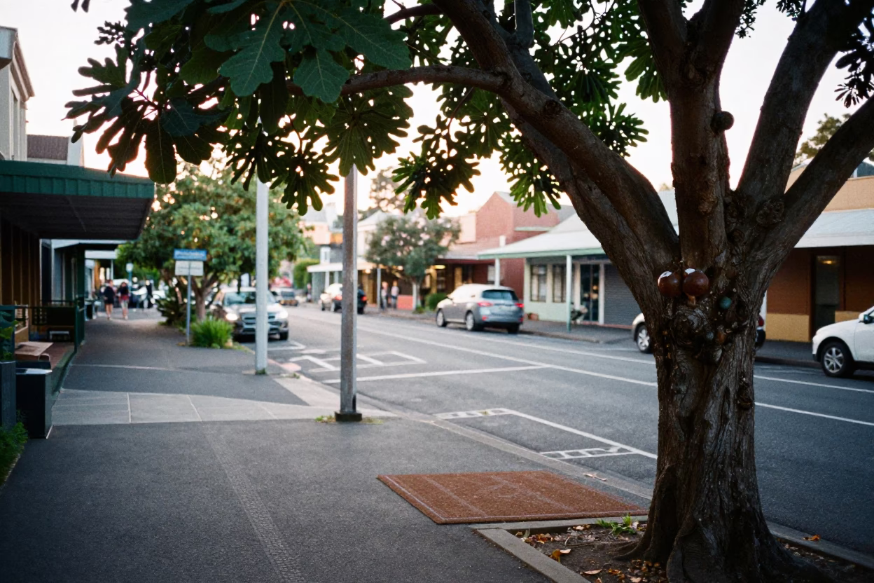 Early Morning Sydney Street Scene with Doormat and Local Morning Routine in in Sydney, New South Wales, Australia
